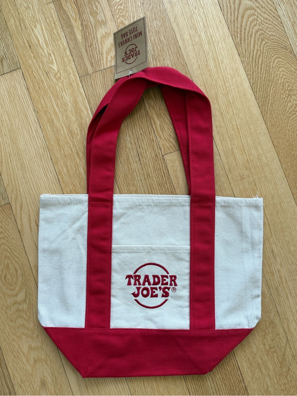 Trader Joe’s Mini Canvas Tote Bag - Red - NEW W/ TAG - Limited Edition 2025